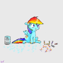 Size: 1024x1024 | Tagged: safe, artist:xxxultravioletxxx, scootaloo, g4, hair dye, obsession, paint, paint on fur, scootobsession