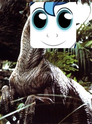 Size: 500x672 | Tagged: safe, edit, shining armor, dinosaur, velociraptor, g4, bad photomanip, crossover, jurassic park, twily face, wat