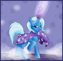 Size: 966x940 | Tagged: safe, artist:qwert5, trixie, pony, unicorn, g4, female, mare, mouth hold, solo