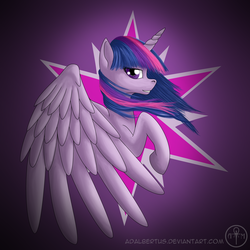 Size: 1200x1200 | Tagged: safe, artist:adalbertus, twilight sparkle, alicorn, pony, g4, female, mare, smiling, twilight sparkle (alicorn)