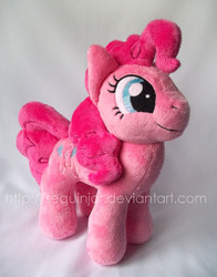Size: 600x767 | Tagged: safe, artist:sequinjar, pinkie pie, earth pony, pony, g4, cute, irl, photo, plushie, solo