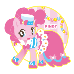 Size: 600x600 | Tagged: safe, artist:iinano, part of a set, pinkie pie, earth pony, pony, g4, clothes, cute, diapinkes, dress, female, gala dress, misspelling, simple background, solo, transparent background