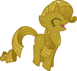 Size: 5000x4615 | Tagged: safe, artist:mrcbleck, rarity, pony, unicorn, g4, absurd resolution, eyes closed, female, happy, luster dust, luster dust-ified, open mouth, rarigold, simple background, solo, transparent background, vector