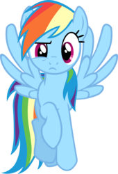 Size: 2719x3989 | Tagged: safe, artist:bobthelurker, rainbow dash, pegasus, pony, g4, sweet and elite, female, mare, raised hoof, simple background, solo, spread wings, transparent background, vector, wings