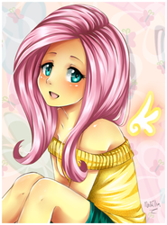 Size: 370x501 | Tagged: safe, artist:nataliadsw, fluttershy, human, g4, female, floating wings, humanized, solo, winged humanization