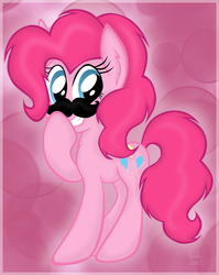 Size: 797x1000 | Tagged: safe, artist:kristysk, pinkie pie, earth pony, pony, g4, female, moustache, solo