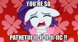 Size: 632x344 | Tagged: safe, edit, edited screencap, screencap, rarity, pony, g4, suited for success, bathrobe, clothes, complaining, crying, dialogue, drama queen, i'm so pathetic, image macro, lies, marshmelodrama, on back, pathetic, robe, sad, solo, wangst, whining, wrong
