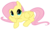 Size: 5000x2943 | Tagged: safe, artist:exibrony, fluttershy, pony, g4, female, high res, lying down, simple background, solo, transparent background, vector