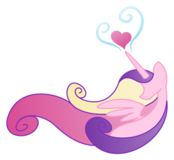 Size: 2600x2400 | Tagged: safe, artist:icepool27, princess cadance, pony, g4, female, heart, silhouette, simple background, solo, transparent background