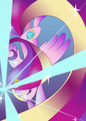 Size: 2452x3443 | Tagged: safe, artist:vivifx, princess cadance, alicorn, pony, g4, eyes closed, female, glowing horn, high res, horn, magic, mare, solo