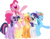 Size: 2576x2027 | Tagged: safe, artist:akili-amethyst, applejack, fluttershy, pinkie pie, rainbow dash, rarity, twilight sparkle, g4, celebrating, cheering, happy, hat, mane six, nose in the air, party, party hat, simple background, smiling, transparent background, uvula, vector, volumetric mouth