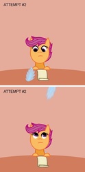 Size: 600x1210 | Tagged: safe, scootaloo, changeling, g4, bust, magic, portrait, solo