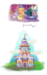 Size: 1181x1890 | Tagged: safe, artist:finalflutter, applejack, sweetie belle, g4, carousel boutique, simple background, swapped cutie marks, transparent background