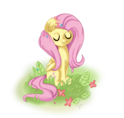 Size: 2000x1900 | Tagged: safe, artist:fikakorv, fluttershy, pony, g4, female, flower, solo