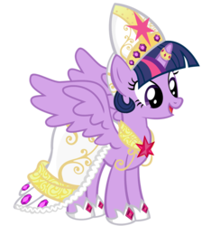 Size: 662x707 | Tagged: safe, artist:pixelkitties, twilight sparkle, alicorn, pony, g4, female, mare, pope, popess, simple background, solo, transparent background, twilight sparkle (alicorn)