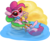 Size: 905x742 | Tagged: safe, artist:ponygoggles, pinkie pie, earth pony, pony, g4, clothes, crazy straw, drink, female, floaty, shorts, solo, straw, sunglasses, swimming pool, water