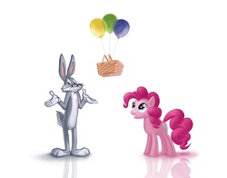 Size: 1050x825 | Tagged: safe, pinkie pie, g4, balloon, bugs bunny, crossover, looney tunes, male