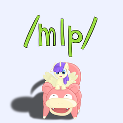 Size: 2000x2000 | Tagged: safe, artist:pkwinner02, princess erroria, alicorn, pony, slowpoke (pokémon), g4, /mlp/, 4chan, pokémon