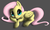 Size: 661x392 | Tagged: safe, artist:lithdragon, fluttershy, g4, gray background, lying down, prone, simple background, solo