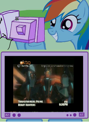 Size: 438x602 | Tagged: safe, rainbow dash, g4, beast hunters, exploitable meme, transformers, transformers prime, tv meme, ultra magnus