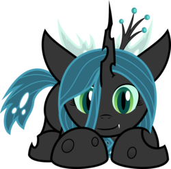 Size: 1280x1262 | Tagged: safe, artist:blackwater627, queen chrysalis, changeling, changeling queen, nymph, g4, cute, cutealis, female, filly, happy, looking at you, simple background, smiling, solo, transparent background, vector
