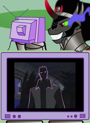 Size: 563x771 | Tagged: safe, king sombra, g4, ebon, exploitable meme, static shock, tv meme