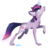 Size: 1181x1181 | Tagged: safe, artist:affanita, twilight sparkle, wolf, g4, female, horn, magic, snoozy sour, solo, species swap, twiwolf, wolfified