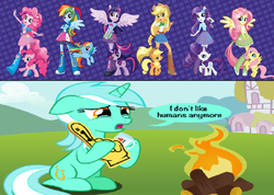 Size: 974x692 | Tagged: safe, lyra heartstrings, anthro, equestria girls, g4, equestria girls drama, i don't like humans anymore, meme