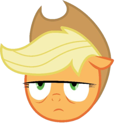 Size: 524x559 | Tagged: safe, idw, applejack, g4, applejack is not amused, idw showified, reaction image, simple background, transparent background, unamused, unibrow, vector