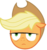 Size: 524x559 | Tagged: safe, idw, applejack, g4, applejack is not amused, idw showified, reaction image, simple background, transparent background, unamused, unibrow, vector