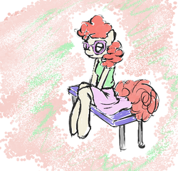 Size: 416x400 | Tagged: safe, artist:untiltheballoons, twist, earth pony, anthro, g4, glasses