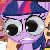 Size: 125x125 | Tagged: safe, edit, edited screencap, screencap, twilight sparkle, g4, animated, female, googly eyes, palindrome get, special eyes