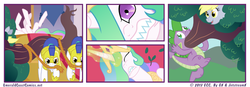 Size: 950x332 | Tagged: safe, artist:gx, artist:jetstreamx, derpy hooves, princess celestia, spike, pegasus, pony, g4, comic, female, gentlemen, mare