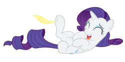 Size: 7200x3600 | Tagged: safe, edit, rarity, pony, unicorn, g4, ^^, cute, eyes closed, feather, female, hoof tickling, hooves, laughing, mare, raribetes, simple background, solo, tickling, transparent background
