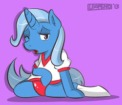 Size: 1000x865 | Tagged: safe, artist:pijinpyon, trixie, g4, clothes, gym uniform, socks, sports panties