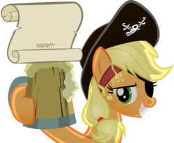 Size: 3818x3133 | Tagged: safe, artist:jrrhack, applejack, g4, bicorne, eyepatch, hat, pirate