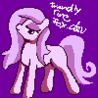 Size: 200x200 | Tagged: safe, artist:friendlyfirefox, fleur-de-lis, earth pony, pony, g4, 30 minute art challenge, earth pony fleur-de-lis, female, lidded eyes, mare, missing horn, pixel art, purple background, simple background, solo, standing