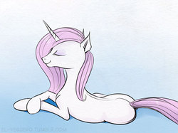 Size: 640x479 | Tagged: safe, artist:el-yeguero, fleur-de-lis, pony, g4, 30 minute art challenge, female, prone, solo