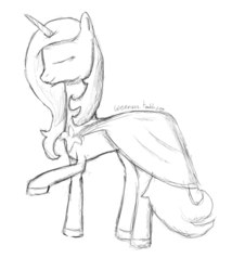 Size: 768x896 | Tagged: safe, artist:weenuss, fleur-de-lis, pony, g4, 30 minute art challenge, clothes, dress, female, mare, slender, solo, tall, thin