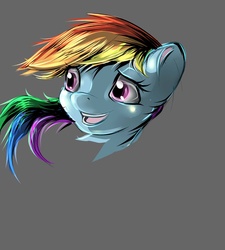 Size: 1024x1138 | Tagged: safe, artist:72-hours-remain, rainbow dash, g4, bust, happy, sketch