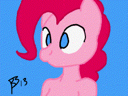 Size: 256x192 | Tagged: safe, artist:sdych, pinkie pie, earth pony, anthro, g4, animated, cute, female, smiling