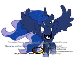 Size: 750x600 | Tagged: safe, princess luna, pony, g4, dialogue wheel, female, grammar error, mass effect, simple background, solo