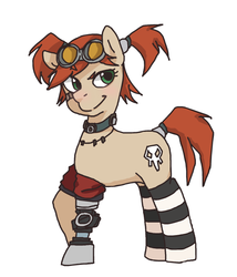 Size: 600x700 | Tagged: safe, amputee, borderlands, gaige, goggles, mechromancer, ponified
