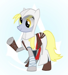 Size: 2136x2370 | Tagged: safe, derpy hooves, pegasus, pony, g4, assassin's creed, female, mare, parody, solo