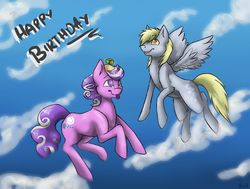 Size: 3685x2781 | Tagged: safe, artist:quiell, derpy hooves, screwball, pegasus, pony, g4, female, mare