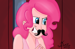 Size: 5100x3300 | Tagged: safe, artist:pa0oliitahw, pinkie pie, human, g4, female, humanized, moustache, solo