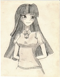 Size: 1698x2192 | Tagged: safe, artist:rubytuesdeys, twilight sparkle, human, g4, female, humanized, solo, traditional art