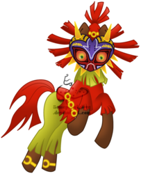 Size: 805x992 | Tagged: safe, artist:someponytolove, pony, ponified, possessed, simple background, skull kid, solo, the legend of zelda, the legend of zelda: majora's mask, transparent background, vector