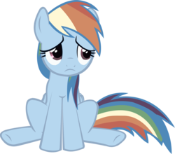 Size: 3500x3082 | Tagged: safe, artist:hunterz263, rainbow dash, pony, g4, magical mystery cure, female, i've got to find a way, sad, simple background, solo, transparent background, vector