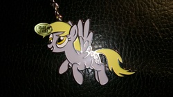 Size: 3552x2000 | Tagged: safe, derpy hooves, pegasus, pony, g4, cheap, china, female, keychain, made in china, mare, welovefine